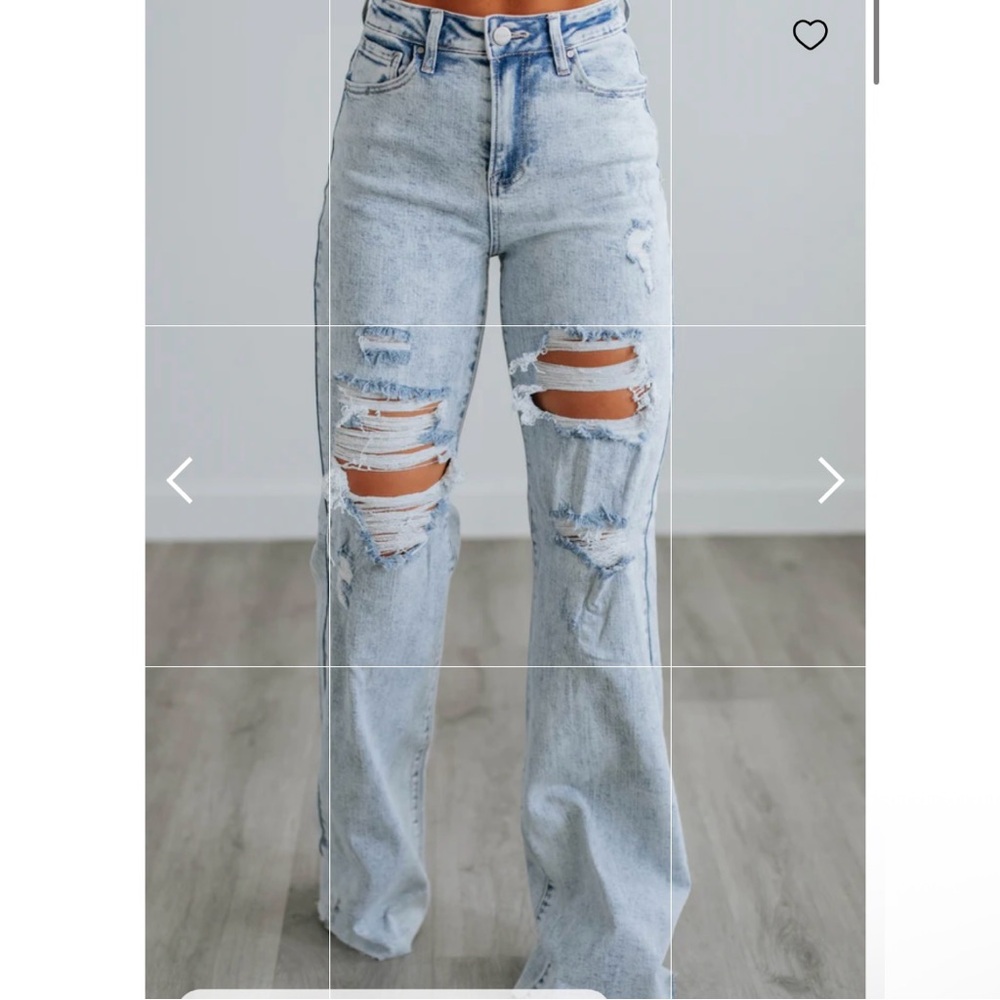 Georgia Risen Jeans Denim Lightwash High Waisted Distressed Baggy Womens Size 29